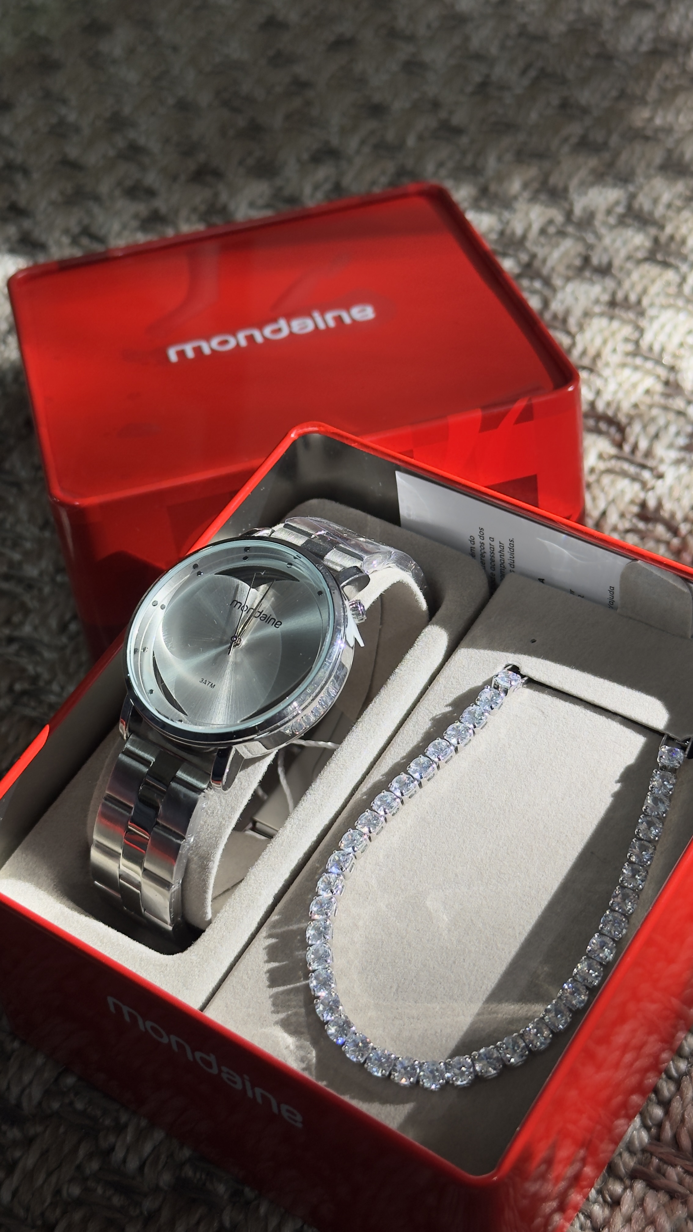 Kit Elegance relógio Mondaine Prata